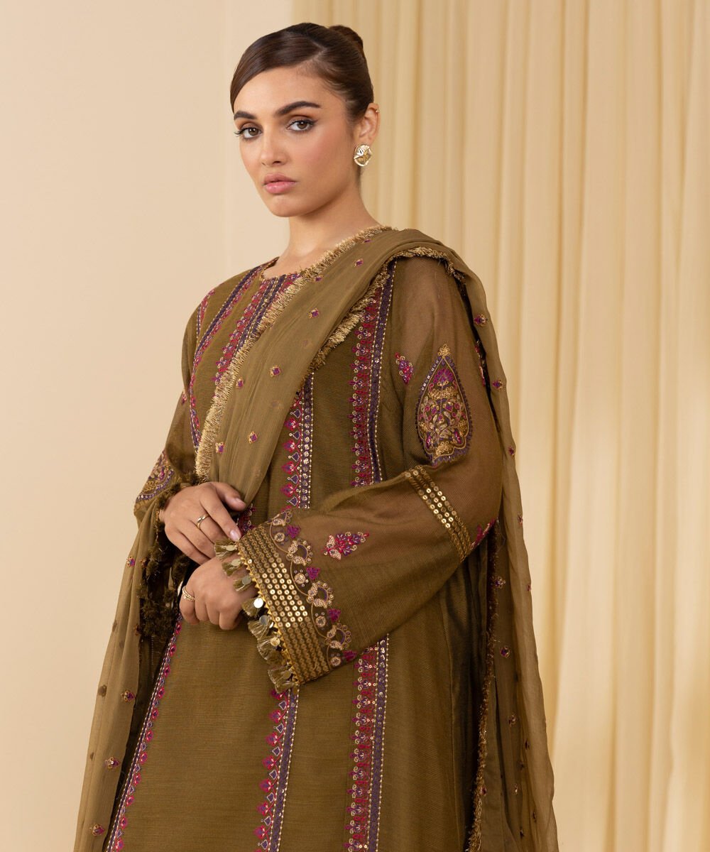 Sapphire 3 Piece Custom Stitched Suit - Green - LB30182