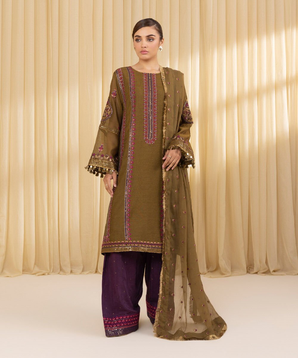 Sapphire 3 Piece Custom Stitched Suit - Green - LB30182