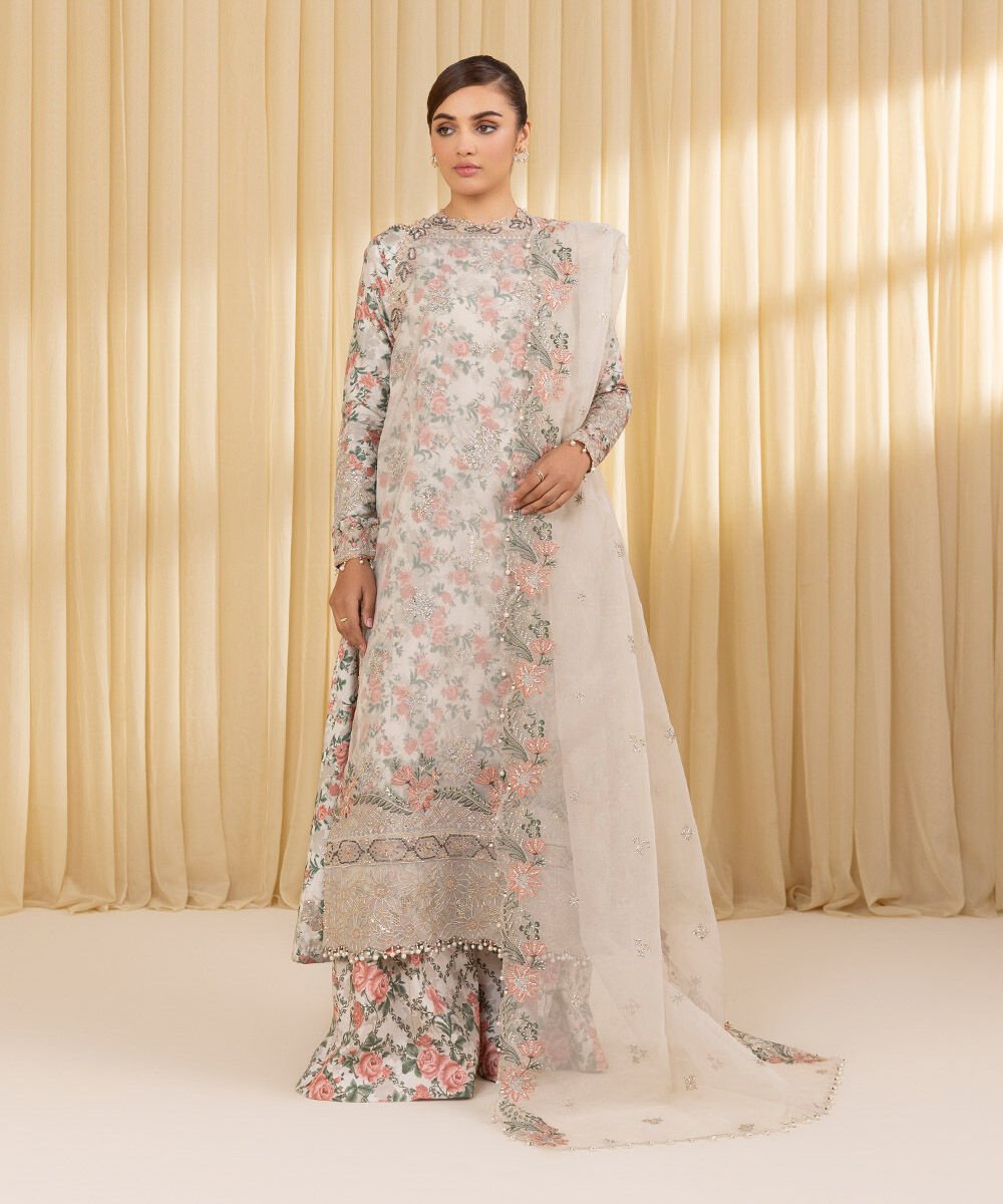 Sapphire 3 Piece Custom Stitched Suit - Off-White - LB30187