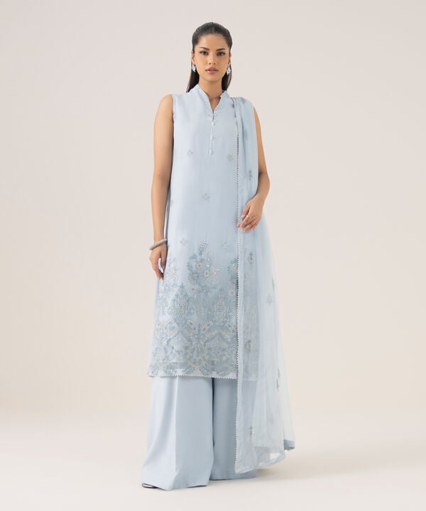 Sapphire 3 Piece Custom Stitched Suit - Blue - LB30853