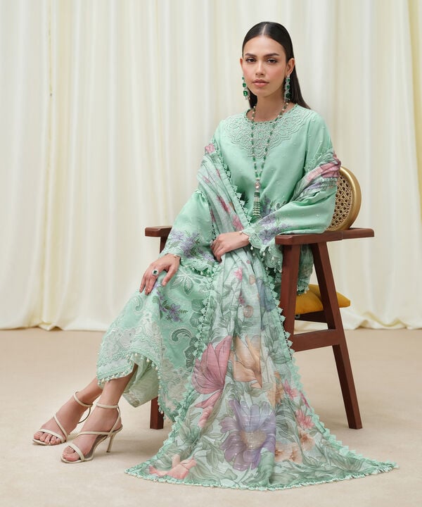 Sapphire 3 Piece Custom Stitched Suit - Green - LB30808