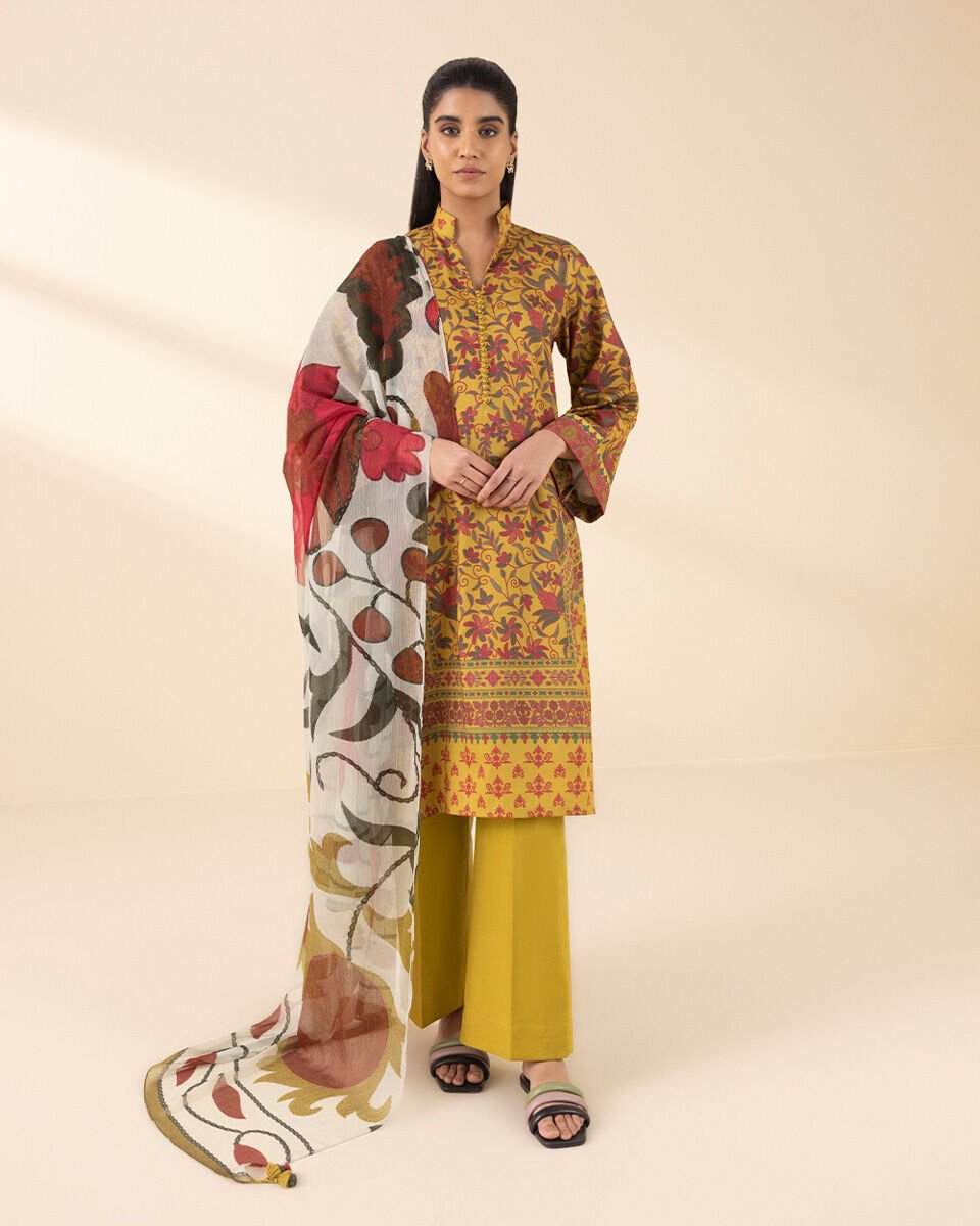 Sapphire 3 Piece Custom Stitched Suit - Yellow - LB30195
