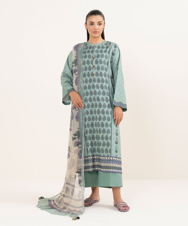 Sapphire 3 Piece Custom Stitched Suit - Green - LB30867