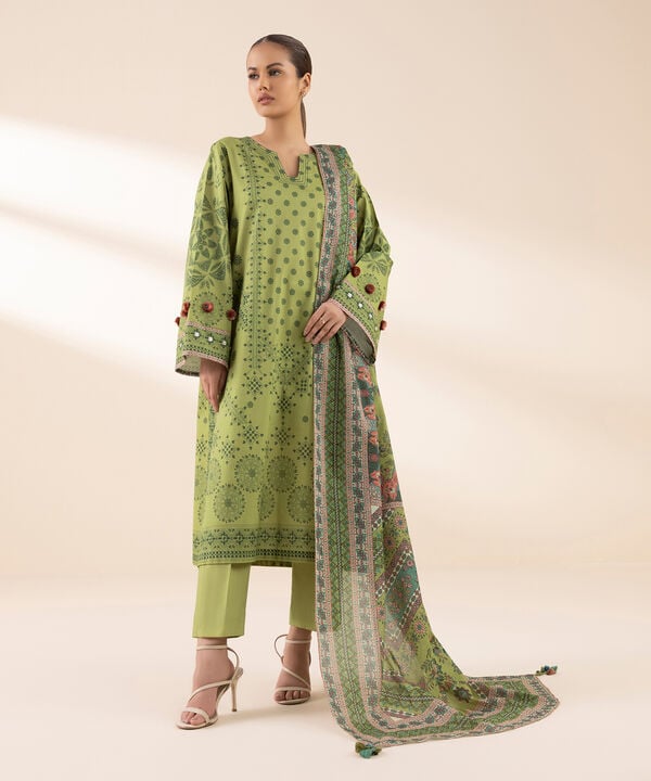 Sapphire 3 Piece Custom Stitched Suit - Green - LB30621