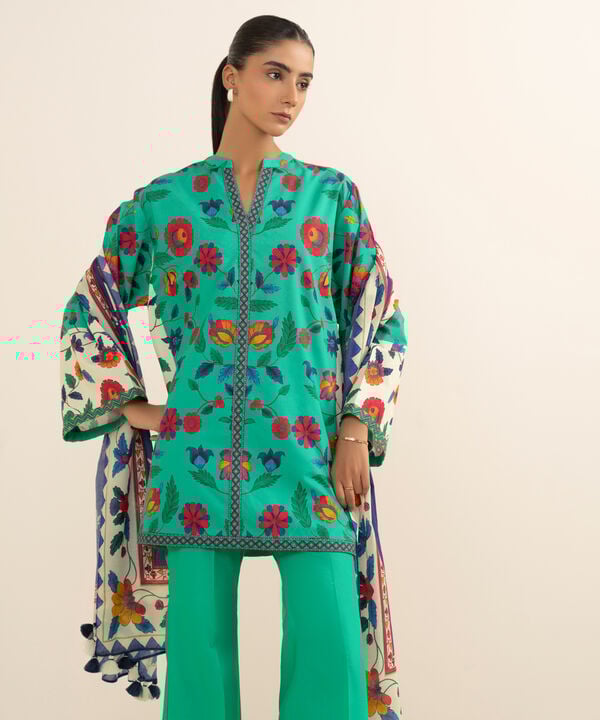 Sapphire 3 Piece Custom Stitched Suit - Green- LB30599