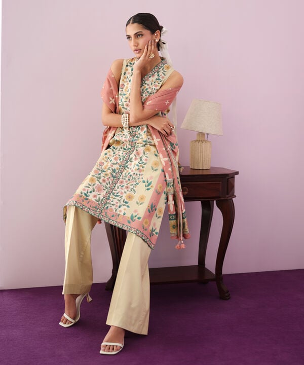 Sapphire 3 Piece Custom Stitched Suit - Beige - LB30705