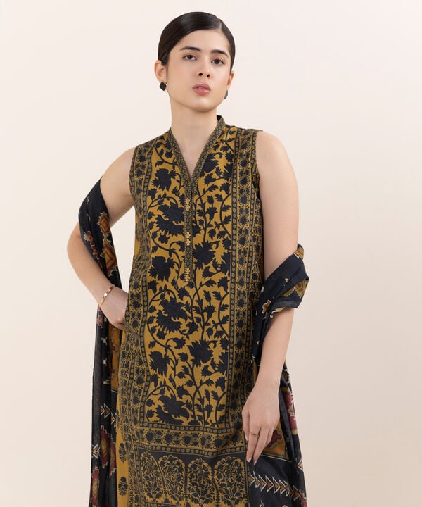 Sapphire 3 Piece Custom Stitched Suit - Mustard - LB30866