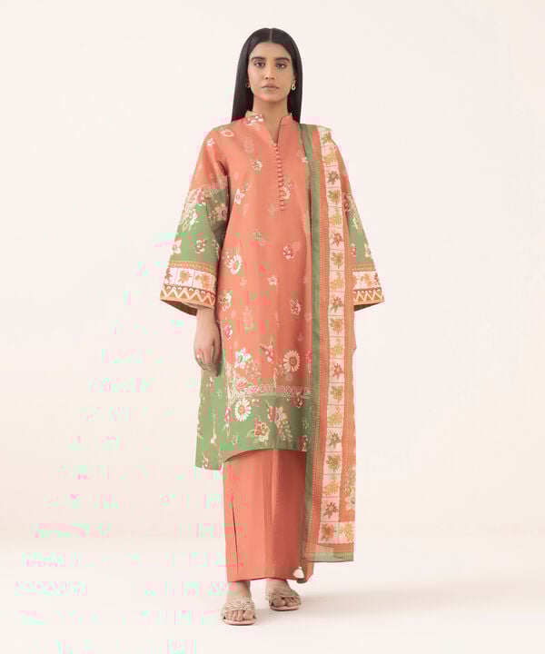 Sapphire 3 Piece Custom Stitched Suit - Orange - LB30868