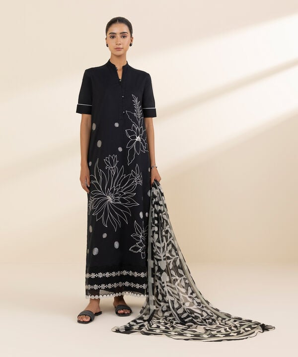 Sapphire 3 Piece Custom Stitched Suit - Black - LB30573