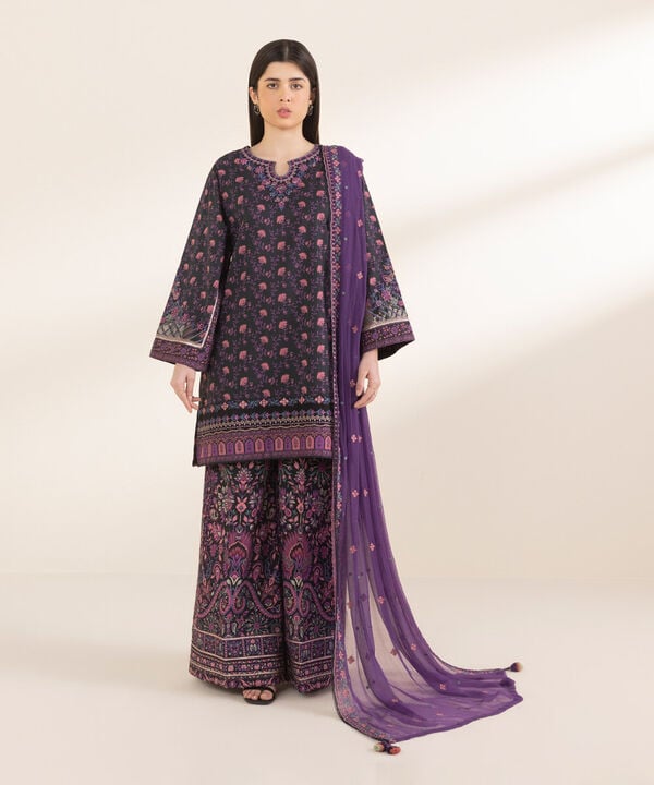 Sapphire 3 Piece Custom Stitched Suit - Purple - LB30111