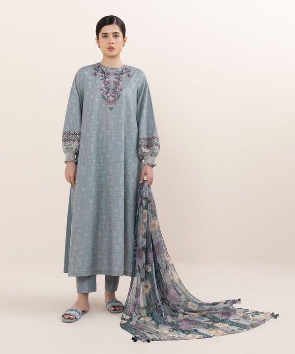 Sapphire 3 Piece Custom Stitched Suit - Gray - LB30758
