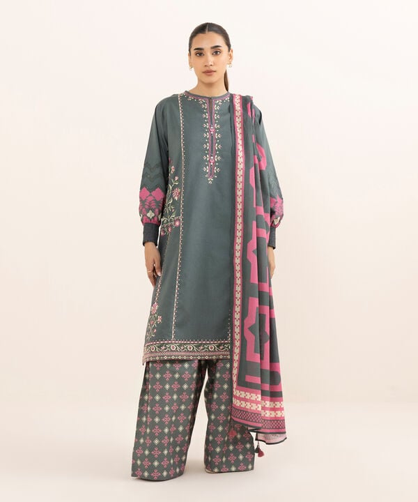 Sapphire 3 Piece Custom Stitched Suit - Grey - LB30742