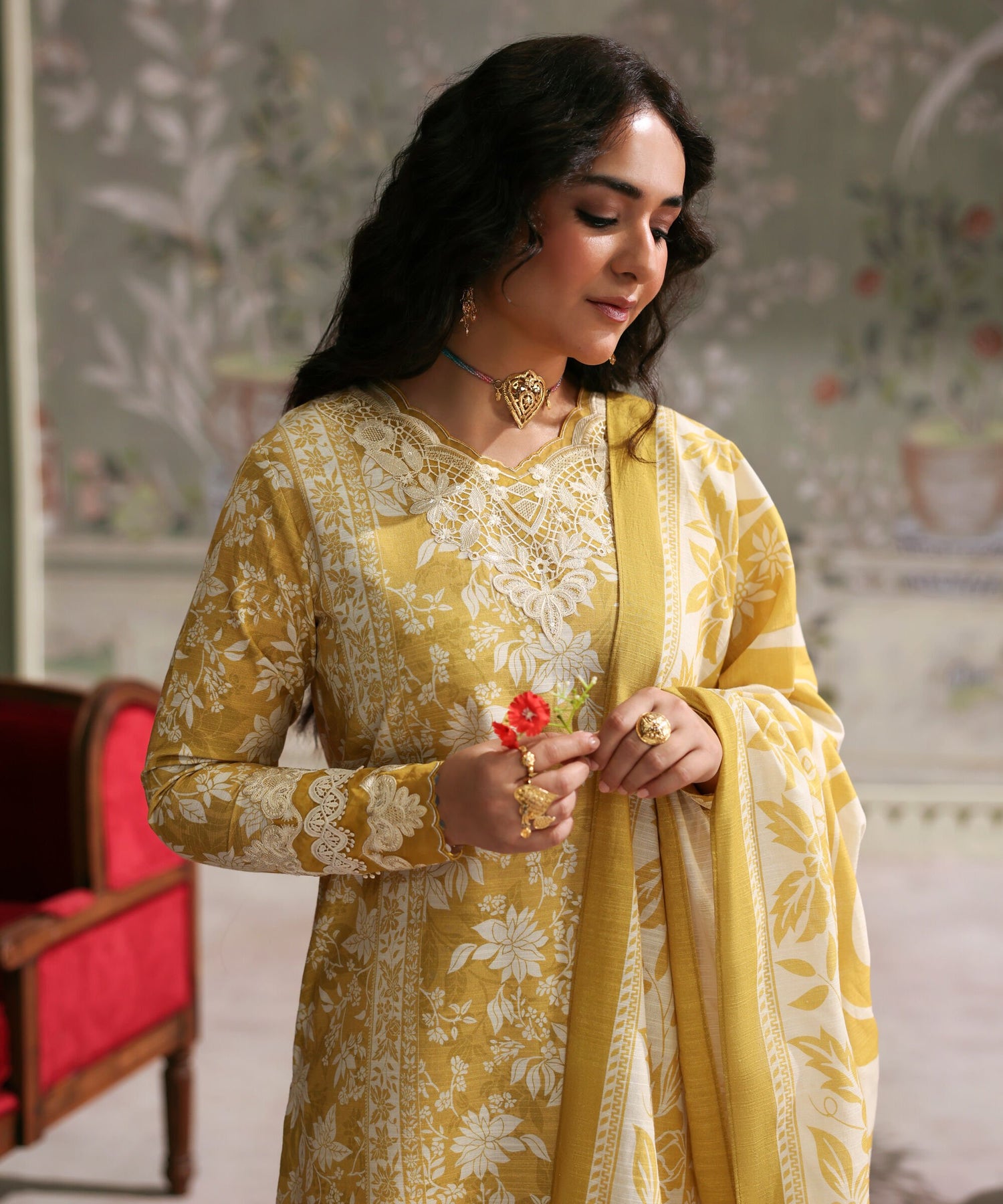 Sapphire 3 Piece Custom Stitched Suit - Mustard - LB31050