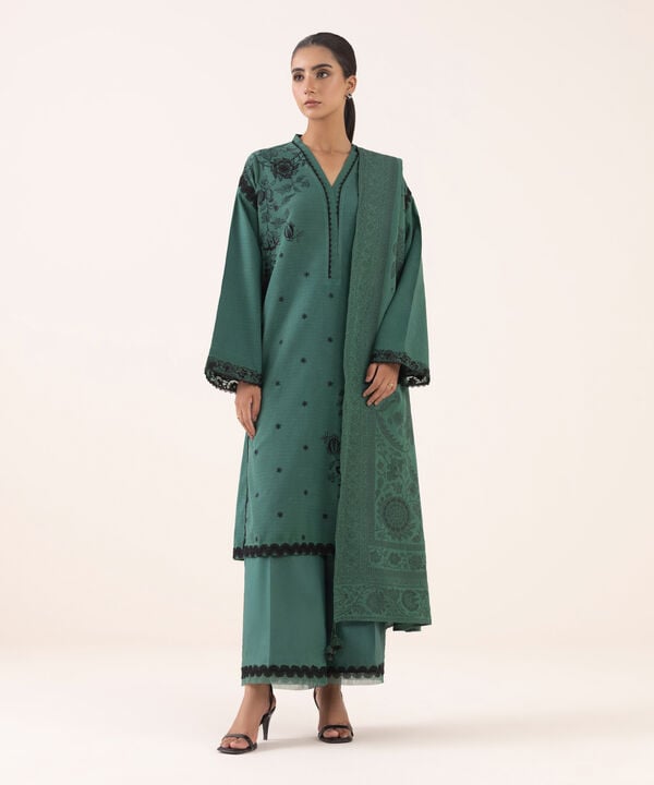 Sapphire 3 Piece Custom Stitched Suit - Green - LB30750