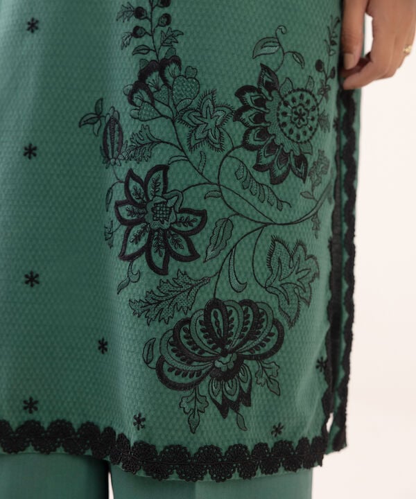 Sapphire 3 Piece Custom Stitched Suit - Green - LB30750