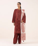 Sapphire 3 Piece Custom Stitched Suit - Maroon - LB30859