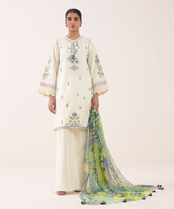 Sapphire 3 Piece Custom Stitched Suit - Off White - LB30593