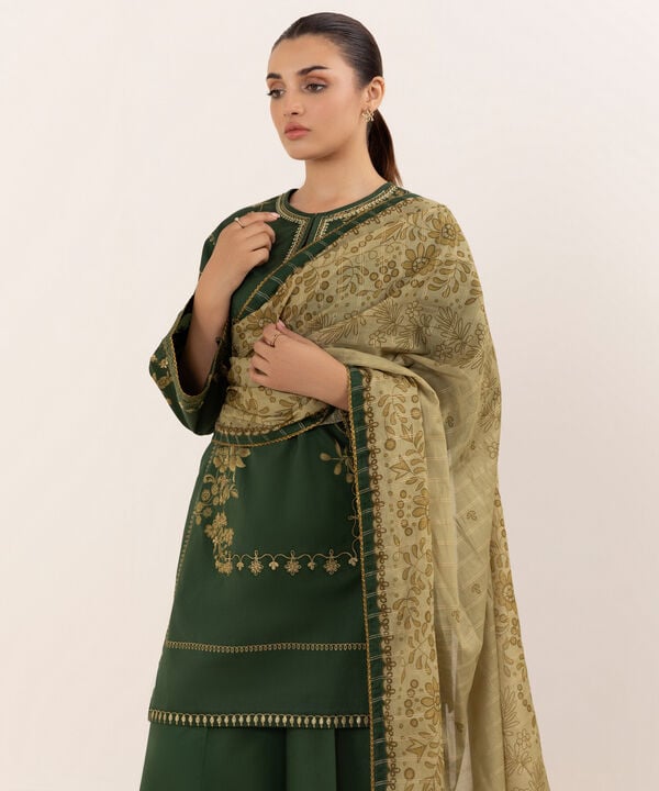 Sapphire 3 Piece Custom Stitched Suit - Green - LB30713