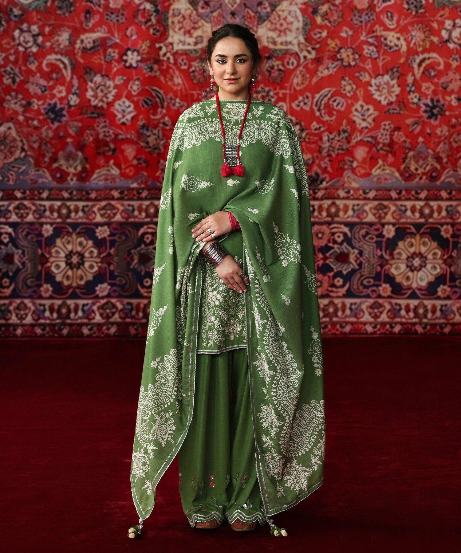Sapphire 3 Piece Custom Stitched Suit - Green - LB31047