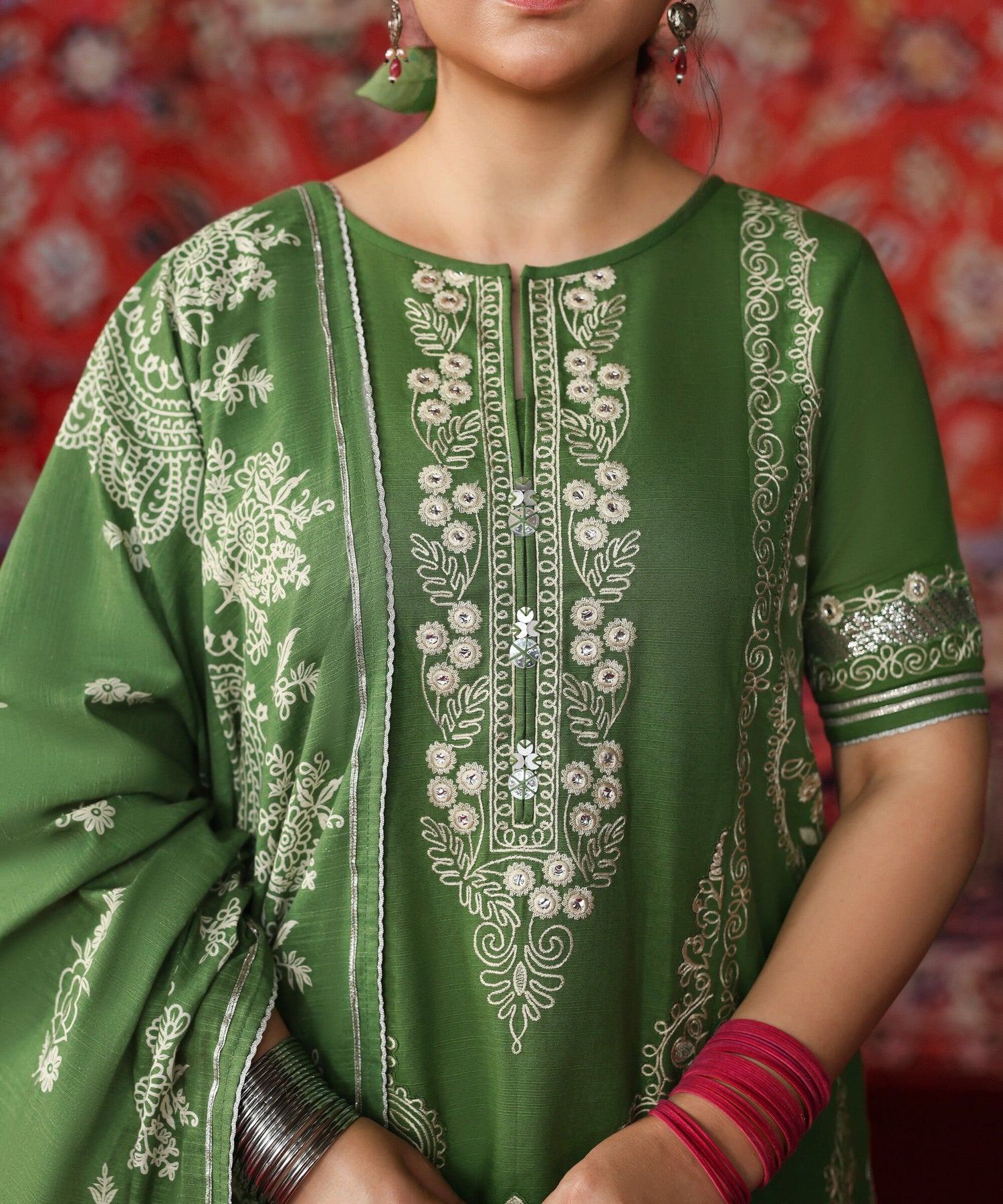 Sapphire 3 Piece Custom Stitched Suit - Green - LB31047