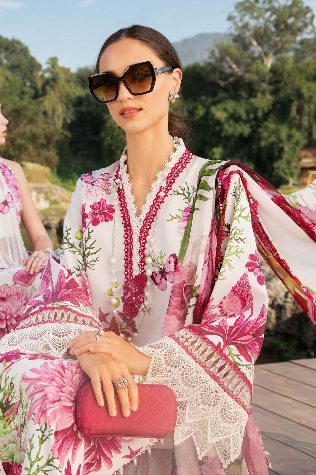Maria.B 3 Piece Custom Stitched Suit - Pink - LB29430