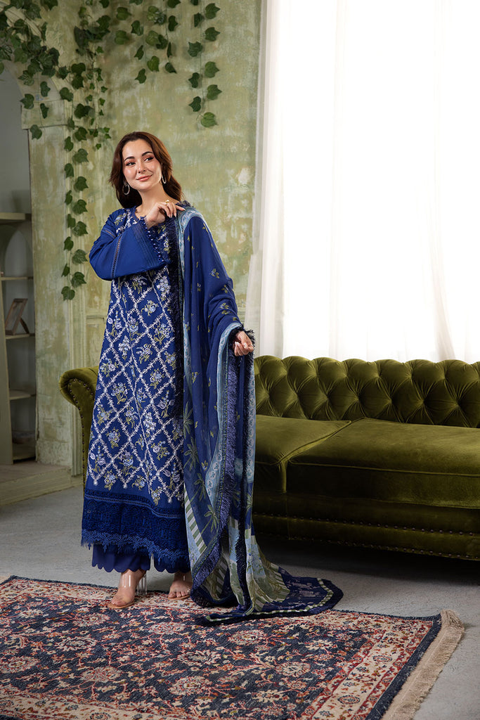 Sobia Nazir 3 Piece Custom Stitched Suit - Blue - LB30313
