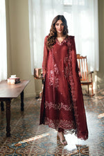 Azure 3 Piece Custom Stitched Suit - Maroon - LB31153