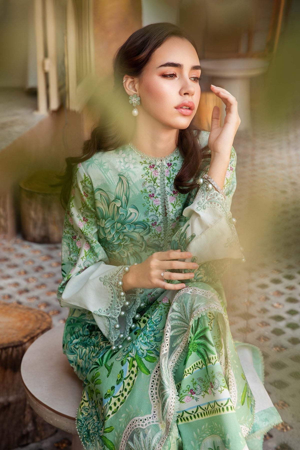 Maria.B 3 Piece Custom Stitched Suit - Green - LB29437