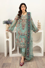 Ramsha 3 Piece Custom Stitched Suit - Aqua - LB285241