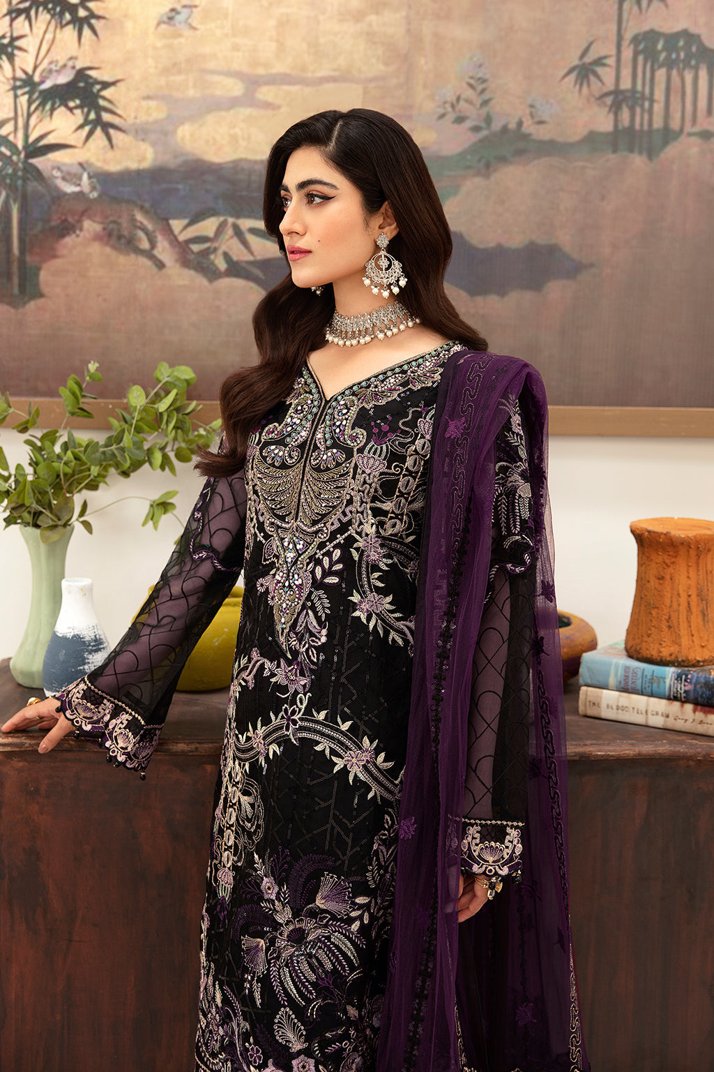 Ramsha 3 Piece Custom Stitched Suit - Black - LB285243