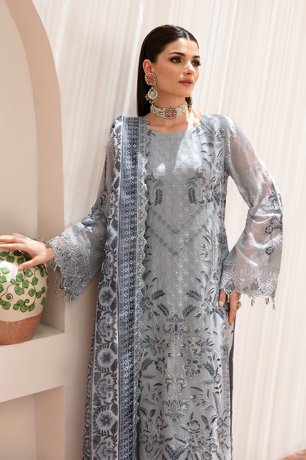 Ramsha 3 Piece Custom Stitched Suit - Gray - LB28949