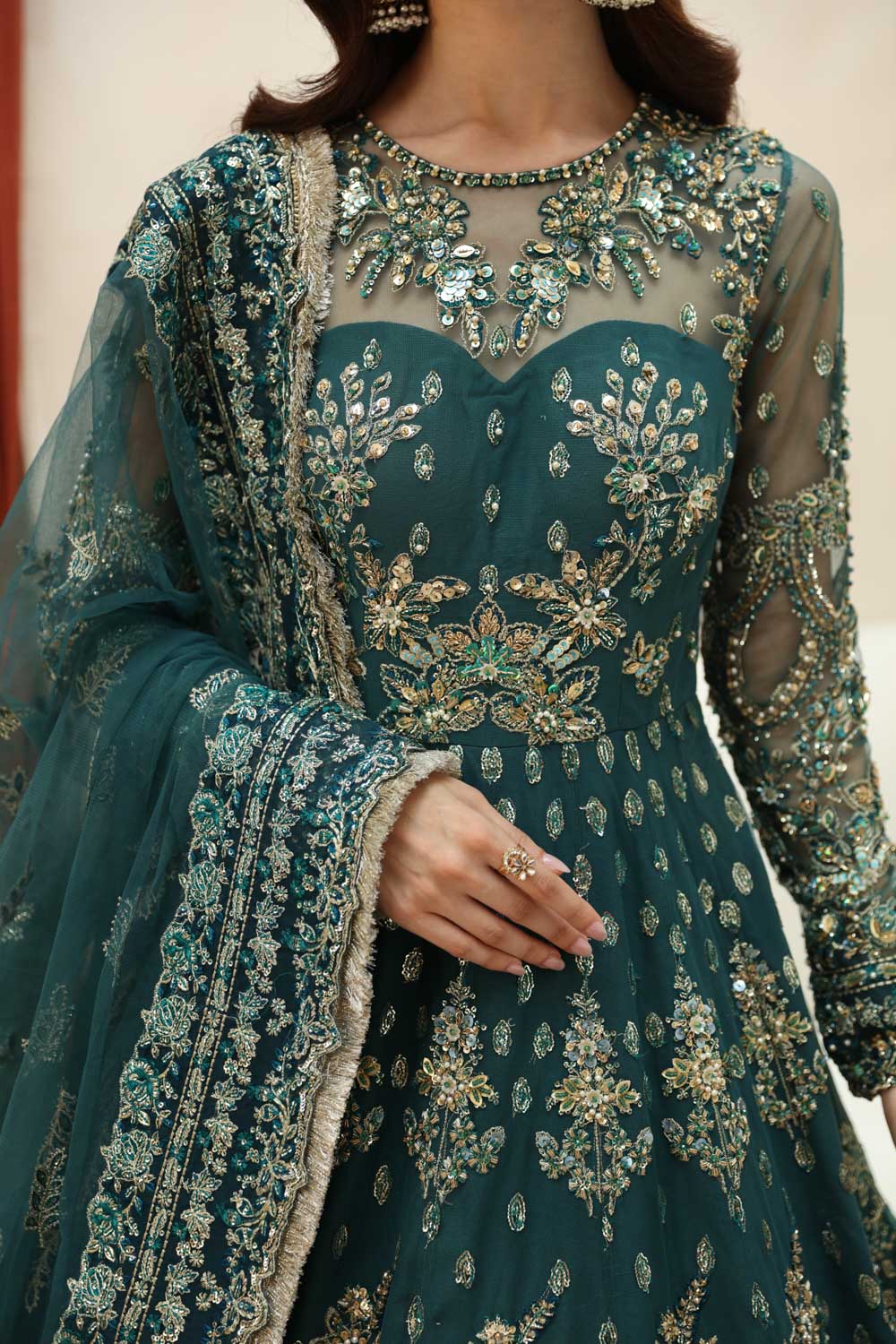 Akbar Aslam 3 Piece Custom Stitched Suit - Green - LB29911