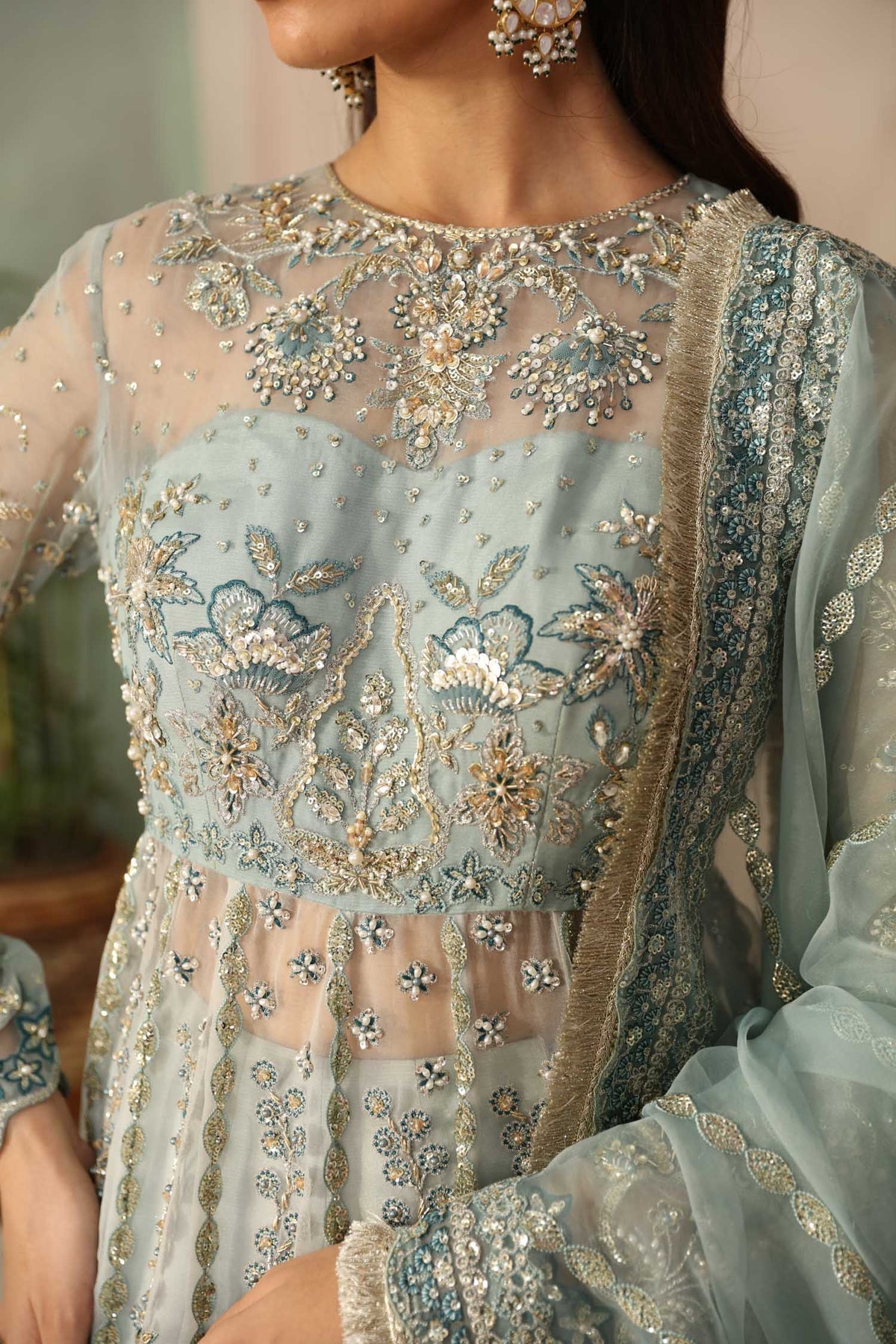Akbar Aslam 3 Piece Custom Stitched Suit - Green - LB29914