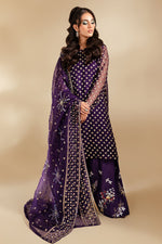 Nureh 3 Piece Pret Suit - Purple - LB30034