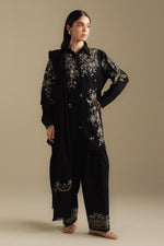 Zara Shahjahan 3 Piece Custom Stitched Suit - Black - LB31001