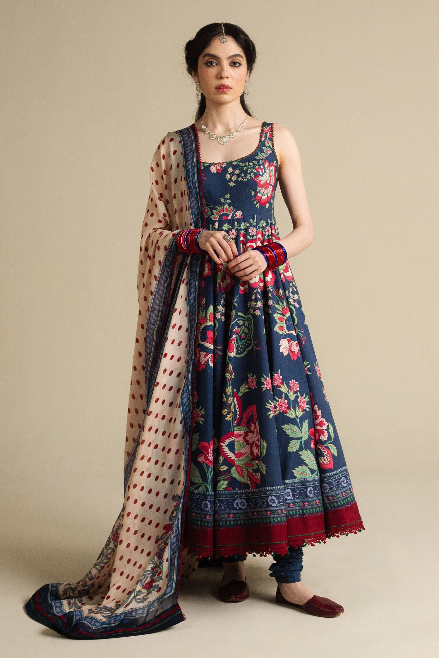 Zara Shahjahan 3 Piece Custom Stitched Suit - Blue - L100316