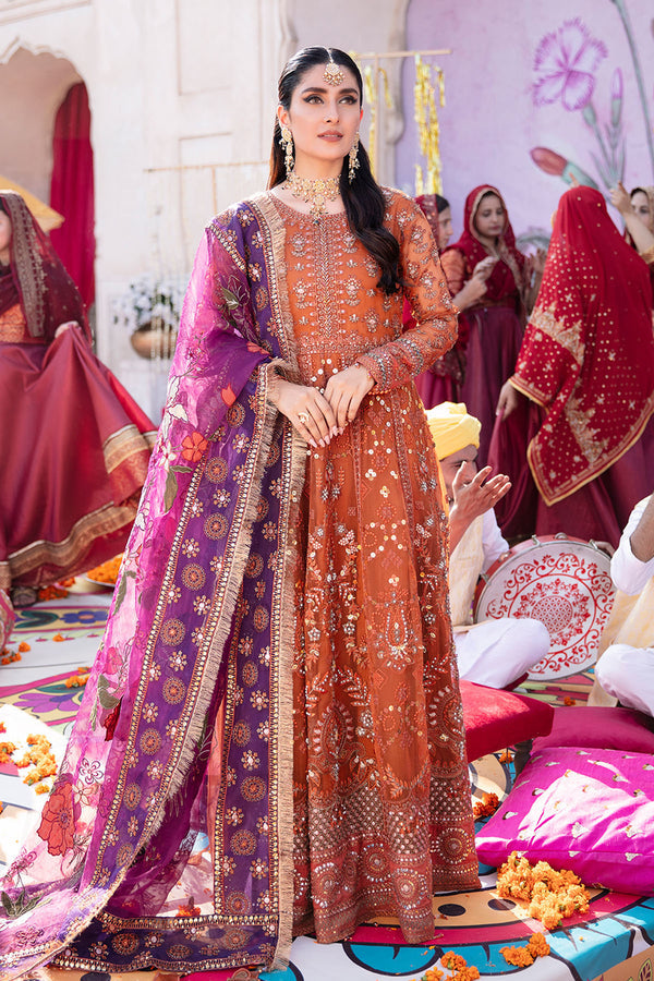 Nureh 3 Piece Custom Stitched Suit - Orange - LB30950