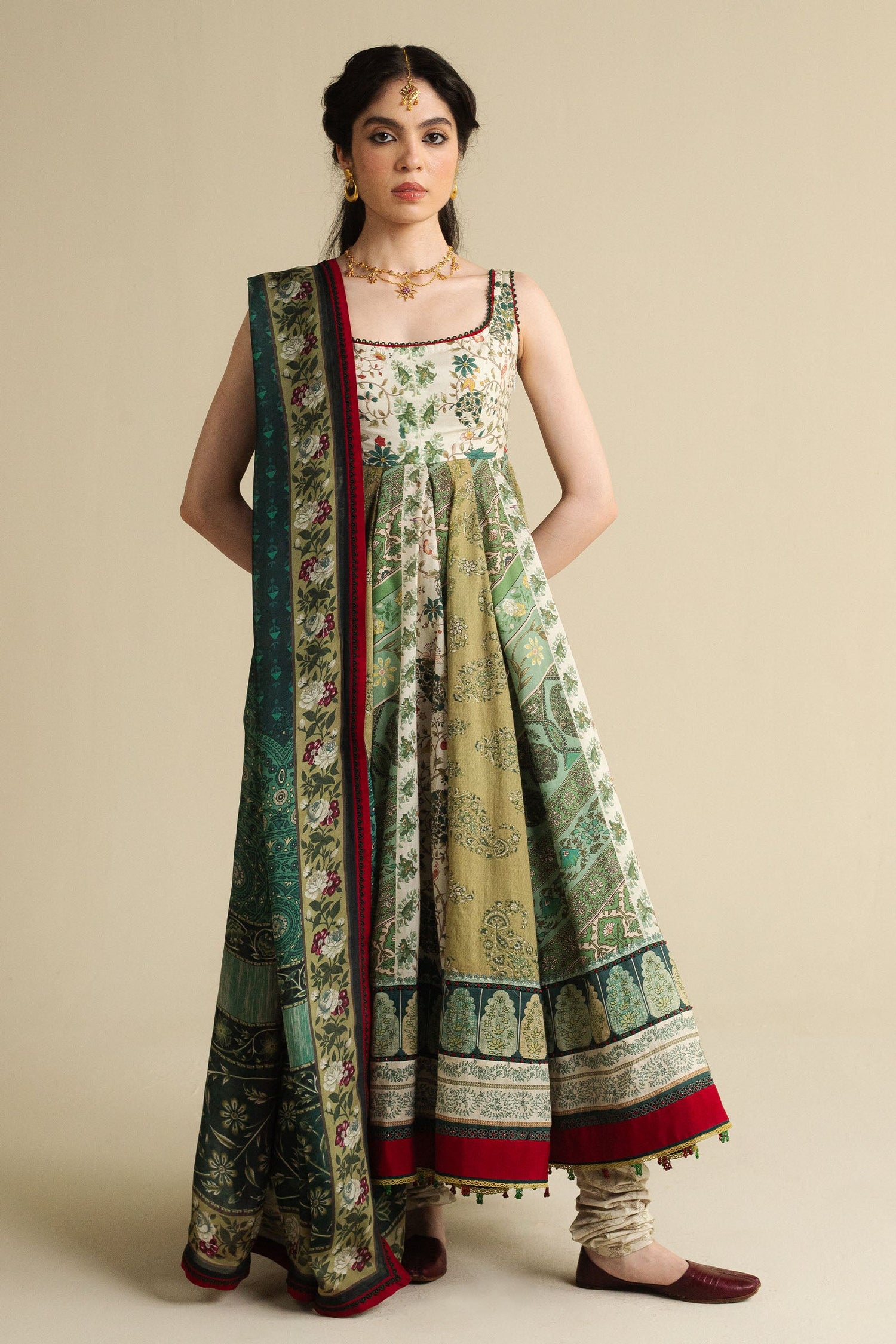Zara Shahjahan 3 Piece Custom Stitched Suit - Green - L100315
