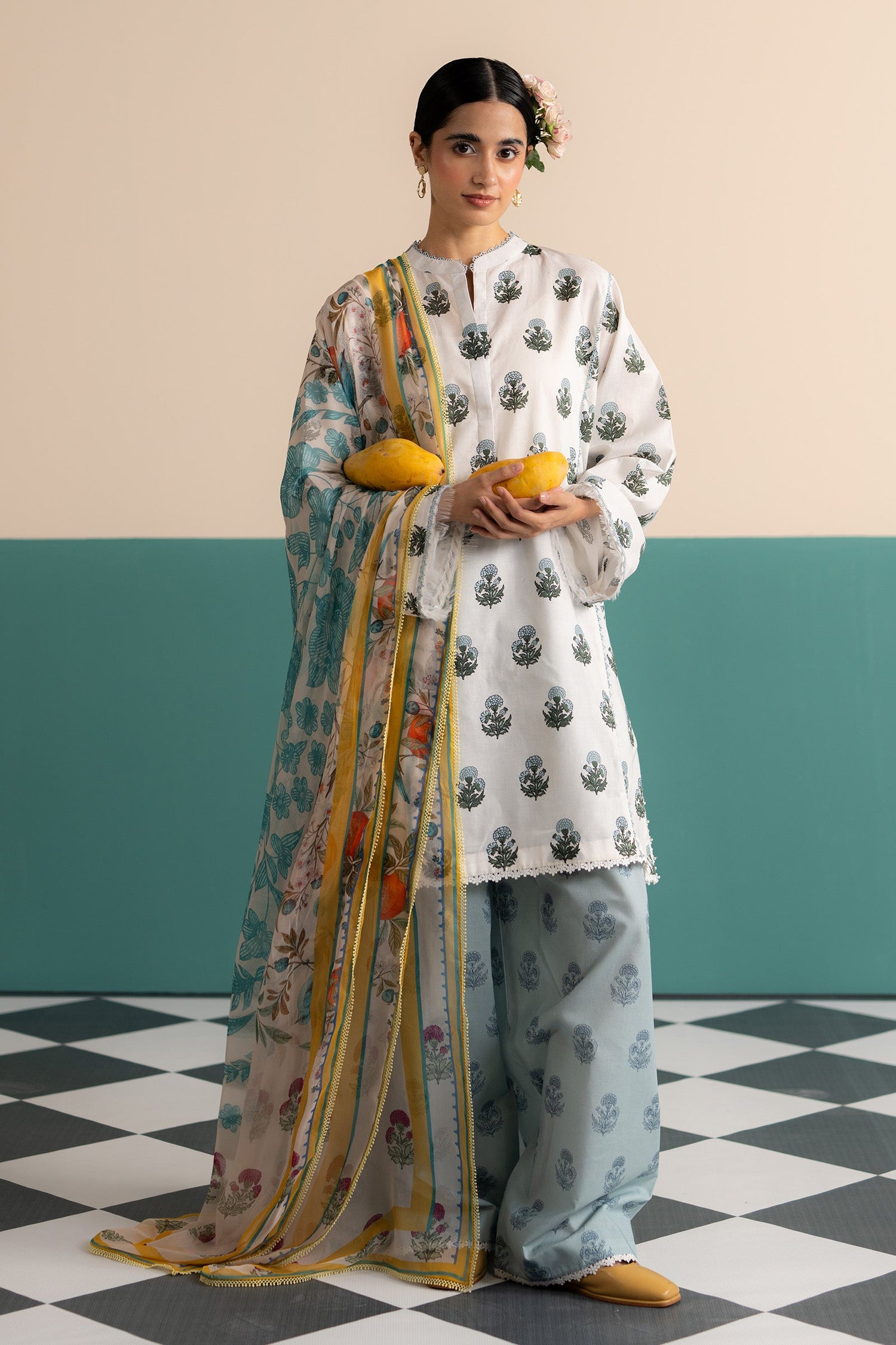 Zara Shahjahan 3 Piece Custom Stitched Suit - Off-White - LB30523