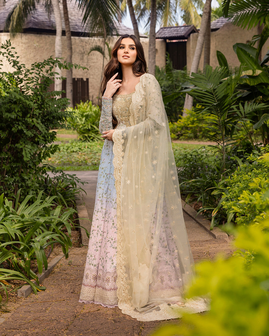 Faiza Saqlain 3 Piece Custom Stitched Suit - Beige - LB29707