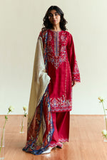 Zara Shahjahan 3 Piece Custom Stitched Suit - Red - LB30406