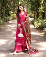 Faiza Saqlain 3 Piece Custom Stitched Suit - Pink - LB29706