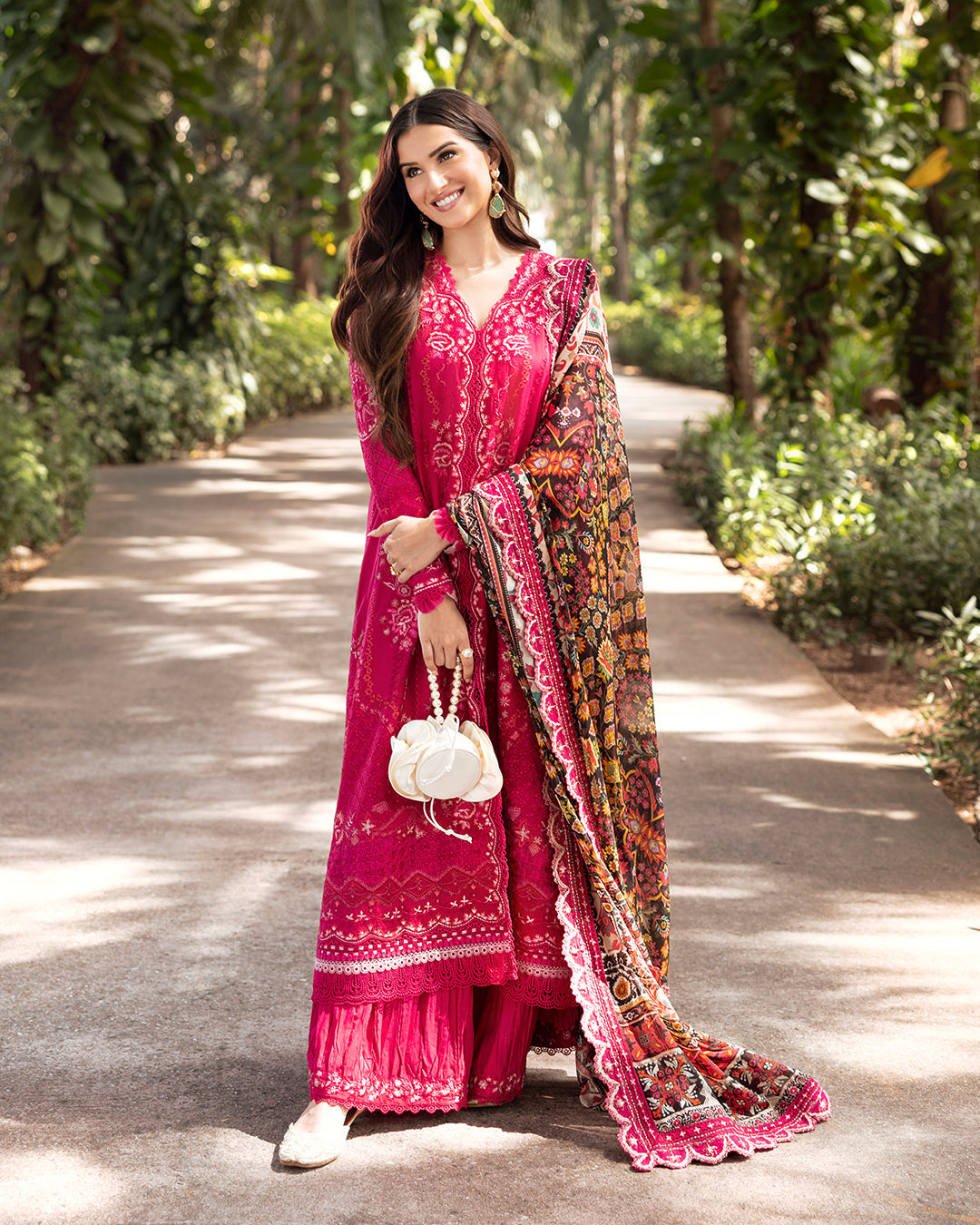 Faiza Saqlain 3 Piece Custom Stitched Suit - Pink - LB29706