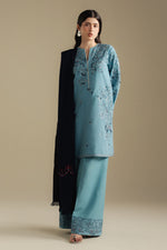 Zara Shahjahan 3 Piece Custom Stitched Suit - Blue - LB31000