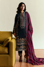 Zara Shahjahan 3 Piece Custom Stitched Suit - Black - LB30409