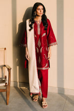 Jazmin 3 Piece Custom Stitched Suit - Red - LB30023