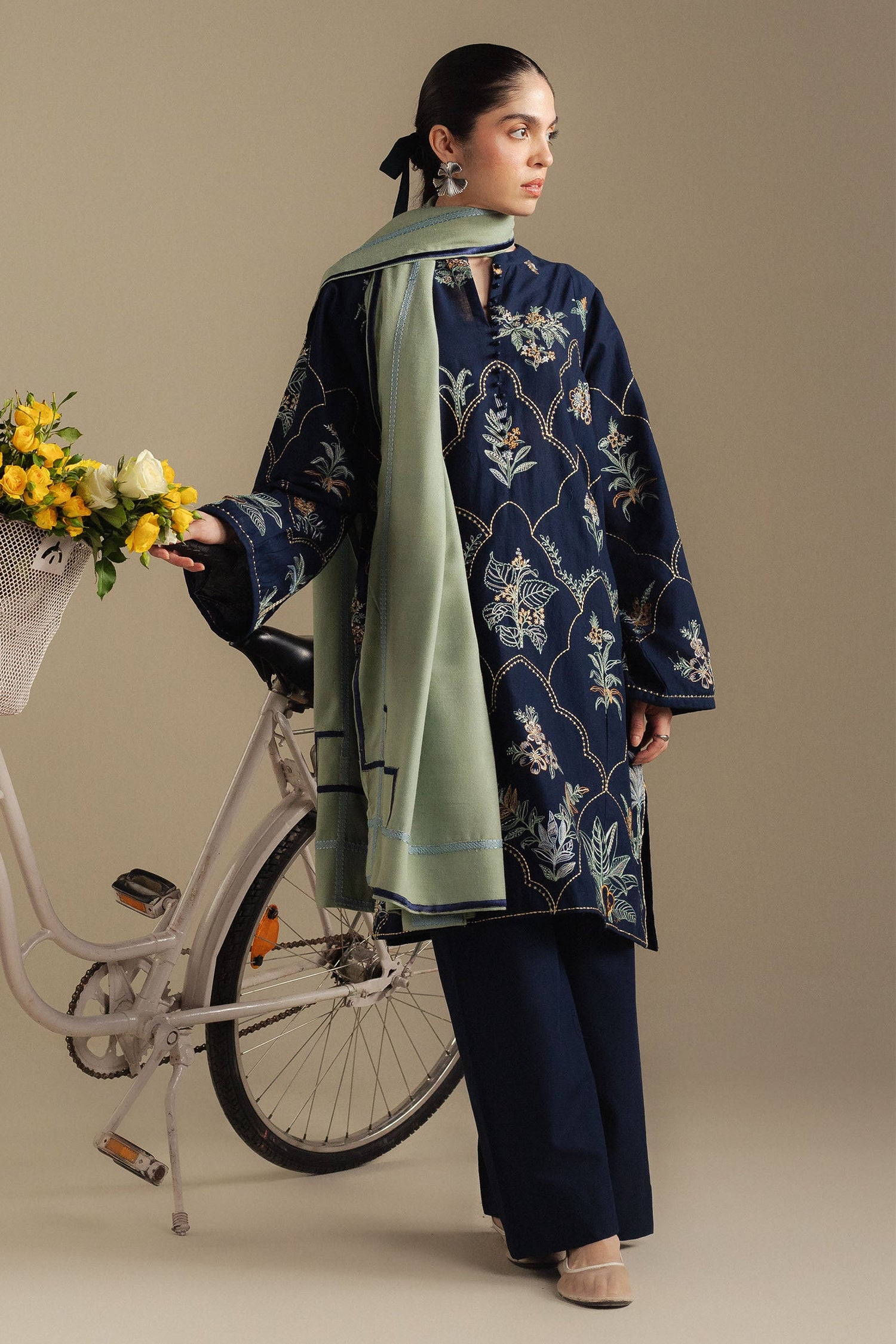 Zara Shahjahan 3 Piece Custom Stitched Suit - Blue - LB30985