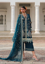 Hussain Rehar 3 Piece Custom Stitched Suit - Teal - LB31482