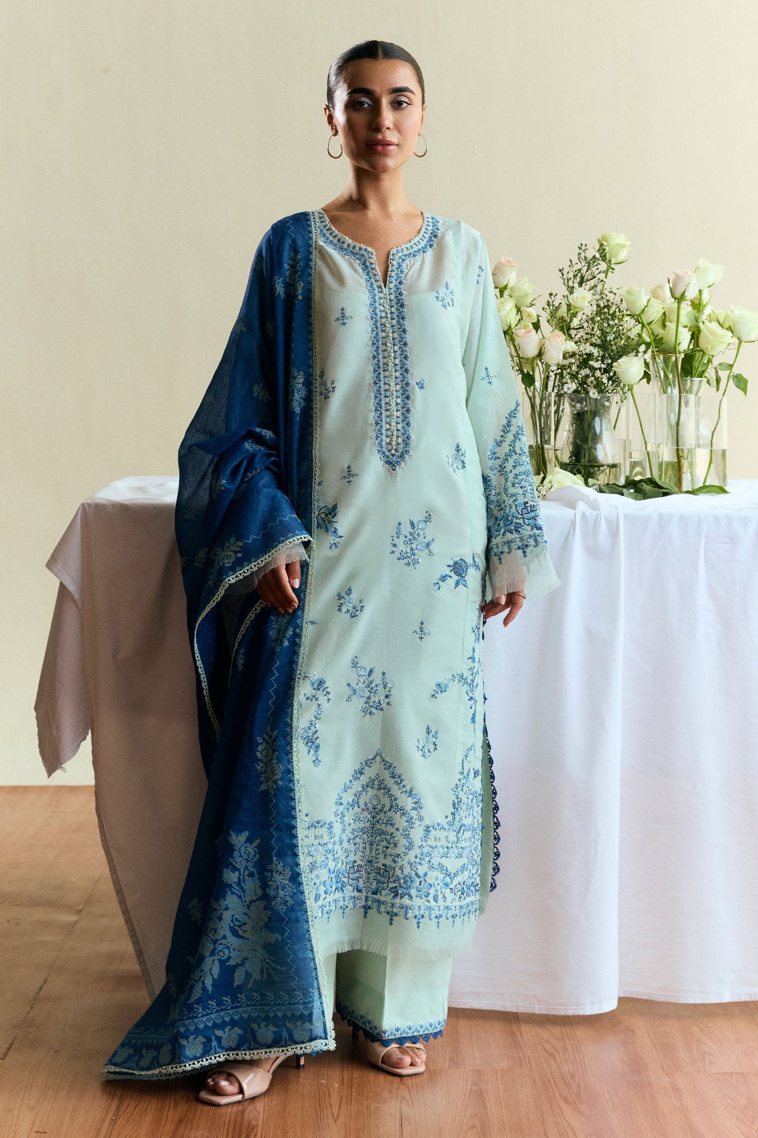 Zara Shahjahan 3 Piece Custom Stitched Suit - Green - LB30412