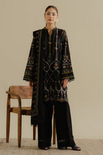 Zara Shahjahan 3 Piece Custom Stitched Suit - Black - LB30217